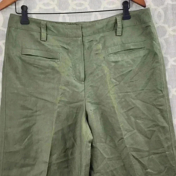 Larry Levine Linen Blend Green Capri Pants Women's 14 - Picture 3 of 7